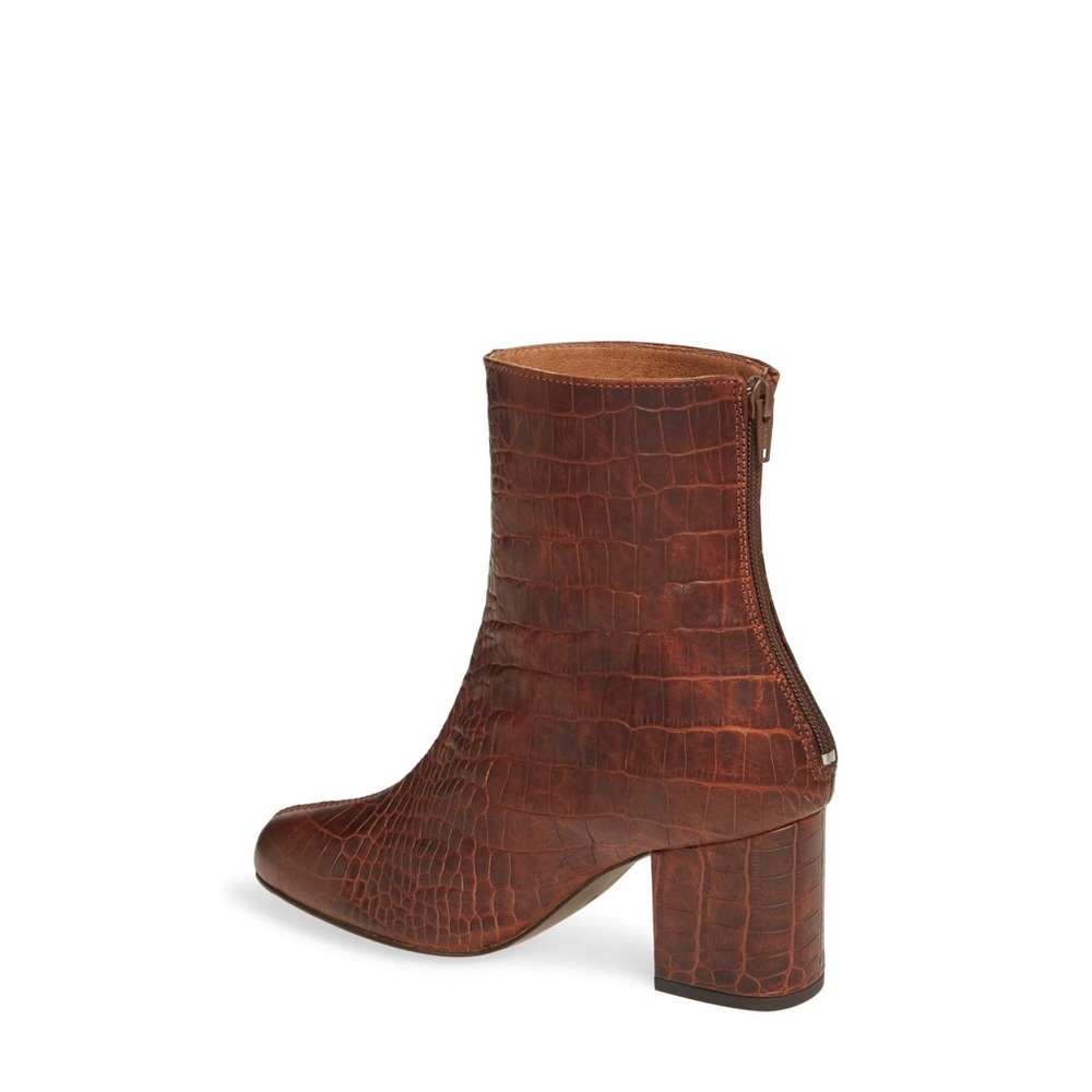 Free People Cecile Croc-Print Leather Ankle Bootie - Picture 3 of 11